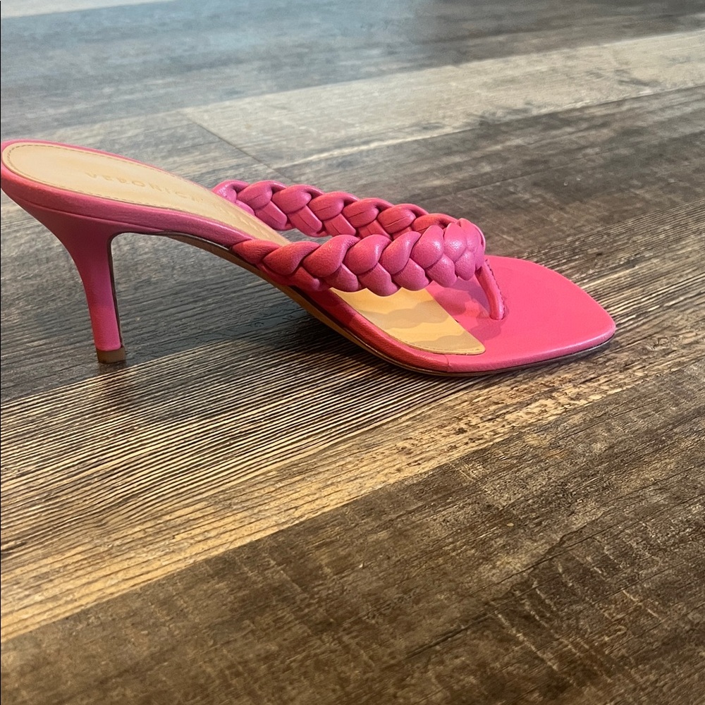 Veronica Beard Marisa Fuchsia Braided Sandals